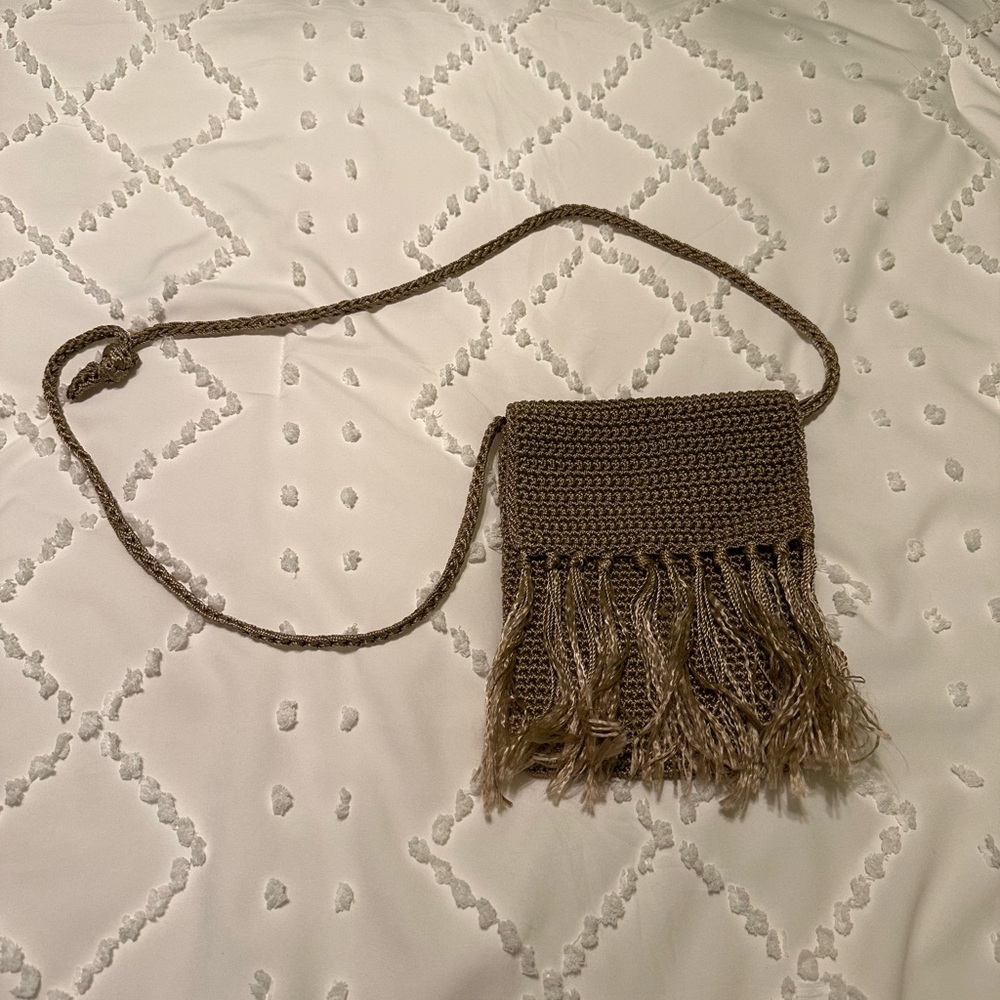 Vintage 70s Crochet Crossbody Purse
